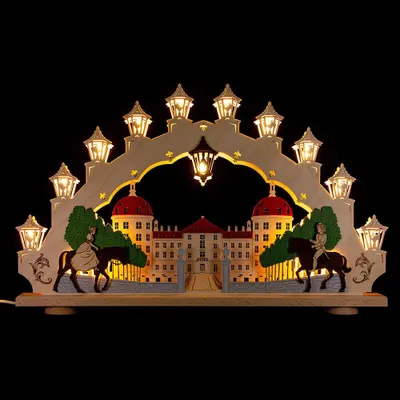 Immagine prodotto di Arco per candele Castello di Moritzburg con illuminazione a LED LxHxP 66x41x6cm NUOVO