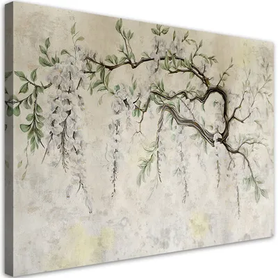 Produktbild von Leinwandbild Schlenkerblumen Minimalismus 120x80 Feeby Beige bild für die wand bereit zum aufhängen