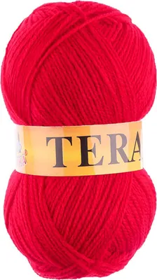 100g Strickgarn TERA Uni 085 feuerrot