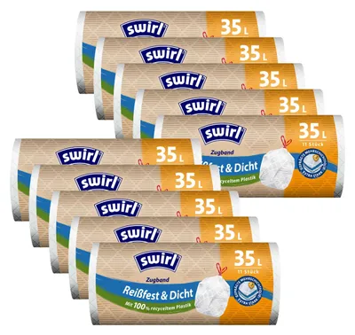 Produktbild von 10x Swirl Zugband Müllbeutel 35L ( 11 stk./Rolle )