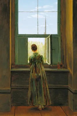 Produktbild von Caspar David Friedrich Kunstdruck Bild - Frau Am Fenster, 1822 (180 x 120 cm)