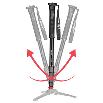 Produktbild von Manbily E-222 64,1-Zoll-Kamera-Einbeinstativ aus Aluminiumlegierung, 5 Abschnitte, 5 kg Tragfaehigkeit, mit 1/4 Zoll bis 3/8 Zoll Schraube und 3/8 Zoll Gewindeloch