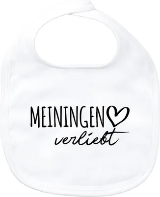 Produktbild von Huuraa Baby Lätzchen Meiningen verliebt White Klettverschluss  Baumwolle Latz Geschenkidee