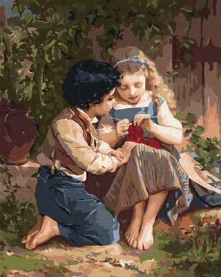 Imagen del producto de Pintura por números - "Dos en el jardín", 40x50 cm