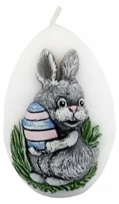 Image de Bougie décorative œuf de Pâques Adpal lapin 11cm