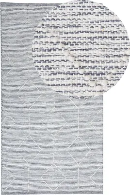 Zdjęcie produktu dla BELIANI Dywan szaro-beżowy bawełniany 80 x 150 cm prostokątny we wzór geometryczny