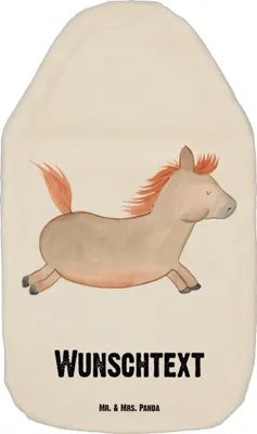 Produktbild von Mr. & Mrs. Panda Personalisierte Wärmflasche Pferd springt - Weiß - Personalisierte Geschenke, Personalisiertes Wärmekissen, Landwirtin, Hoftiere, Bauernhof, Landwirt