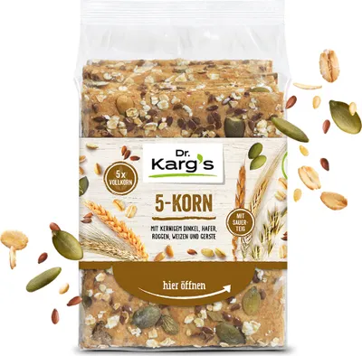 Produktbild Dr. Kargs 5 Korn Knäcke Dinkel Hafer Roggen Weizen Gerste 200g