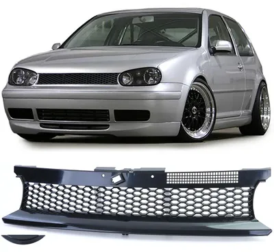 Kühlergrill Sportgrill Grill Schwarz Waben Gitter für VW Golf 4 IV ab 1997-2006 – Produktansicht