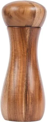 Produktbild von Famanu Pepermühle Verstellbar - Keramische Mühle für Pfeffer und Salz - 15,5 cm - Akazienholz