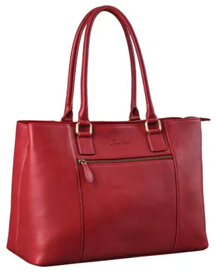 Produktbild von Benthill Damen Tasche aus Echt-Leder - Shopper aus Rindsleder - Handtasche mit Reißverschluss - Schultertasche / Ledertasche - Vintage Umhängetasche