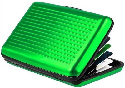 Immagine prodotto di Go Go Gadget – Portafoglio per carte di credito in alluminio – Anti-clonazione – Portamonete – Portacarte leggero – Verde