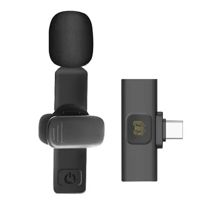 Zdjęcie produktu dla Bezprzewodowy mikrofon krawatowy do smartfona ze złączem USB-C, Puluz - Czarny