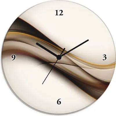 Produktbild von ARTland Glas Wanduhr Quarzuhr - schwarzer Zeiger Welle Größe: 30x30 cm