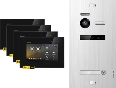 Produktbild von BALTER EVO HD Silber Video Türsprechanlage Set 1 Teilnehmer 4x7" Monitor Schwarz