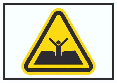 Produktbild von Schild Warnung tiefer Schlamm Symbol A4 Rückseite selbstklebend