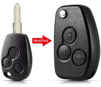 Produktbild von Auto-Schlüsselgehäuse Techstar, Klappschlüssel-Typ NE72, 3 Tasten, kompatibel mit Dacia Logan/Sandero/Duster und Renault Clio/Megane