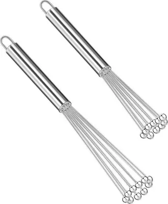 Image de Boules en acier inoxydable pour fouet de cuisine - set de 2 pièces, fouet à fil - boules en acier inoxydable.