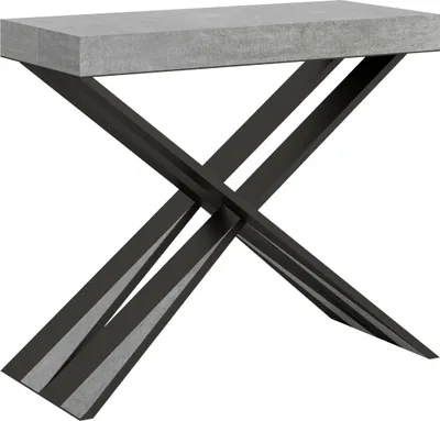 Zdjęcie produktu dla Rozkładany stół konsolowy 90x40/300 cm Diago Premium Cement rama antracyt