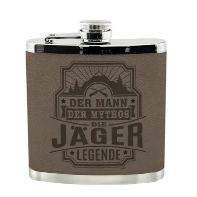 Produktbild von Echter Kerl Flachmann im Jäger-Design, klassische Nierenform, 9,5x11,1 cm