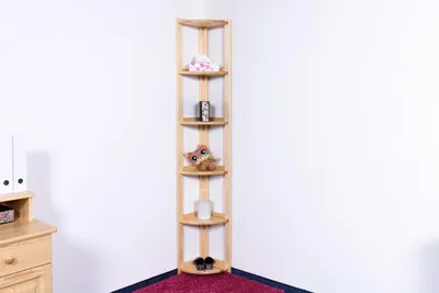 Produktbild von Massives Kiefernholz Eckregal, 200 cm hoch, 40 cm breit, 30 cm tief, 5 Ablagen