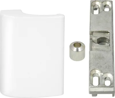 Produktbild von 3er Set Alu Balkontürgriff Weiss + Schnäpper + Ringhülse für Schüco / Rehau Fenster