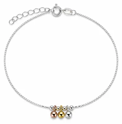 Produktbild von Fußkette Fußkettchen feine Kugeln 925 Silber verstellbar Damen