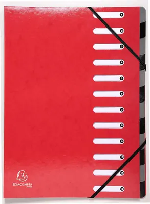 Produktbild von Exacompta Ordnungsmappe Harmonika Colorspan-Karton 12 Fächer Iderama Rot