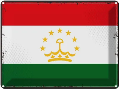 Produktbild von vianmo Blechschild 30x40 cm Tadschikistan Retro Tajikistan Flagge Fahne Wappen