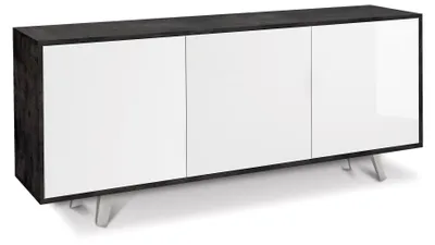 Immagine prodotto di Mobile 3 Ante 177x74x41 cm Ossido Nero/Bianco Lucido
