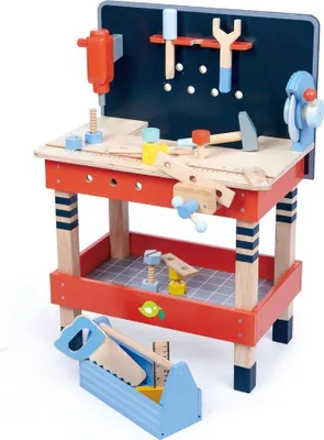 Produktbild von Tender Leaf Holz Werkbank Spielzeug mit Werkzeug für Kinder