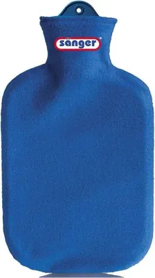 Produktbild von Wärmflasche 2 Liter Bettflasche Wärmeflasche Gummi Wärmekissen Konturbezug aus Fleece von Sänger