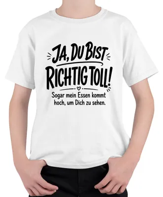 Productafbeelding van Ja, je bent echt geweldig. Zelfs mijn "Eten is mijn statement" T-shirt, wit, maat 128