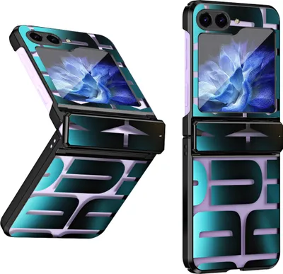 Immagine prodotto di Custodia per Samsung Galaxy Z Flip 5, custodia galvanizzata trasparente con protezione a cerniera nera
