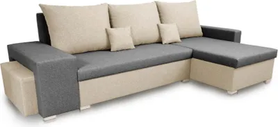 Produktbild von Ecksofa mit Schlaffunktion PETRA2 - Grau/Creme