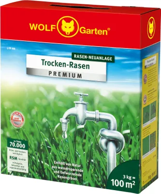 Produktbild von Wolf Garten L-TP 100 Trockenrasen Premium 3 kg Faltschachtel