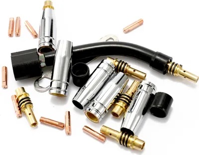 Image de 24PCS/Set 15AK Torch Consumable Electrode Guard Cup Link Rod Tips Goose Neck Bend For MIG Welding Machine
