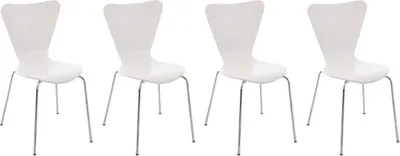 Produktbild von Besucherstuhl 4x - Gastgeberstuhl - Ergonomischer Komfort, stapelbares Design | Farbe: Weiß