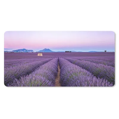 Produktbild von MuchoWow® Schreibtischunterlage Lavendelfeld bei Sonnenuntergang in Südfrankreich 80x40 cm - XXL Mauspad - Gaming Mauspad