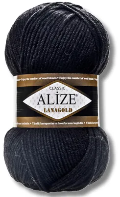 Productafbeelding van Alize 1x 100g Lanagold garen, effen kleur, geschikt voor haken en breien (60)