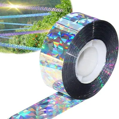 Produktbild von Reflektierende Vogelabwehrband 80 m x 2,4 cm für Garten, Balkon und Dach
