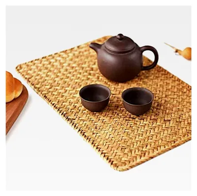 Produktbild von 6er Set Rechteckige Tischsets aus natürlichem Seegras, 43 x 30 cm, Rattan Gewebte Platzsets für den Esstisch