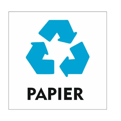 Produktbild von CombiCraft Abfallschild 'Papier' mit Recyclingsymbol - 10 x 10 cm