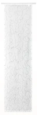 Produktbild von Flächenvorhang modern art Schiebegardine halbtransparent Weiß 60x245 cm schwarz grau weiß bestickt