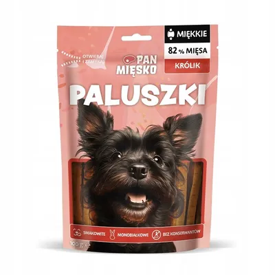Obrázok produktu pre Pán Mäso Chutné mäkké mäsové pochúťky pre psov Fingerlings Rabbit 100g