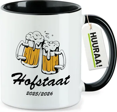 Produktbild von Huuraa Kaffeetasse Hofstaat 2025/26 Schützenfest 330ml Schwarz Keramik Kaffeebecher Geschenkidee