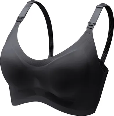 Produktbild von Schwarz 34BC/75BC Schwangerschafts Still BH Nahtloser Still-BH, Stillen und Schlaf Ohne Bügel für Damen