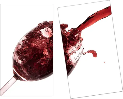 Produktbild von Spritzschutz Herdabdeckplatte Schneidebrett aus Glas Giessen von Rotwein 2-Teilig (60x52cm)