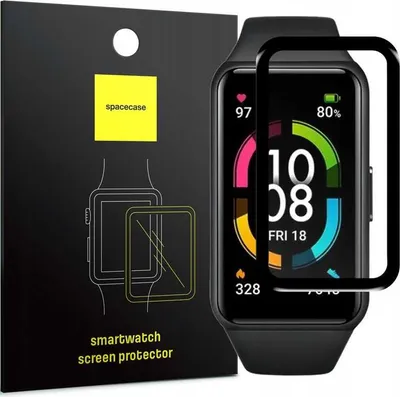 Obrázek produktu pro Hybridní sklo pro Huawei Honor Band 6, Spacecase Hybridní sklo odolné proti poškrábání a nárazům, silné lepidlo po celém povrchu, oleofobní povlak