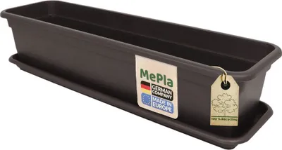 Produktbild von MePla - Set - Balkonkasten Balcony 100 cm + Untersetzer - Braun